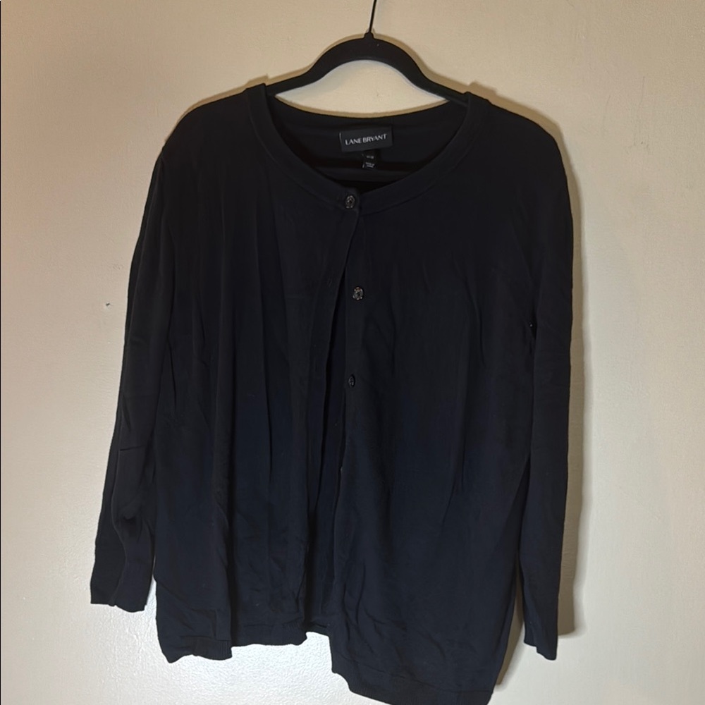Lane Bryant Black Casual Button Down Shirt